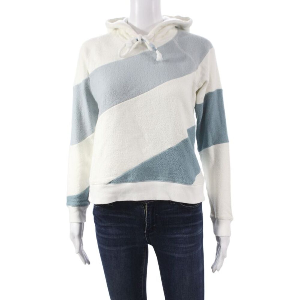 Faherty Women Pullover Colorblock Blue Long Sleeve Sweater Size XS